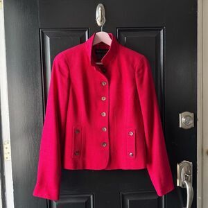 Nina McLenore Red Silk Blazer Size 0/XS